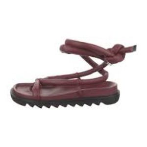 RARE Studio Amelia Leather Gladiators Wrap Sandals in Tubular Wine Comfy Light 8